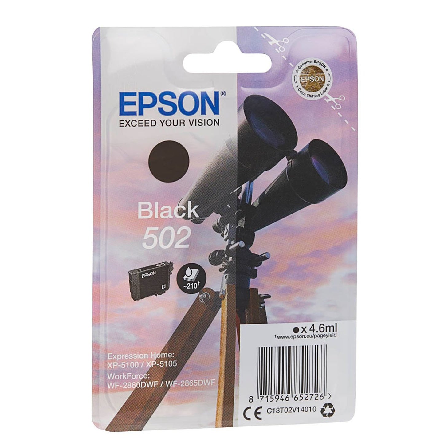 EPSON 502/T02V14 schwarz Druckerpatrone | C13T02V14010