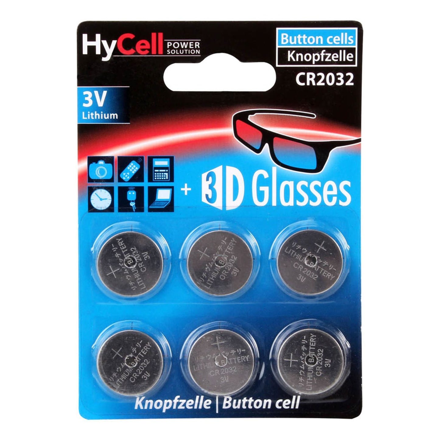 HyCell Knopfzellen CR2032 3,0 V | 1516-0026 | 1 Pack = 6 St.