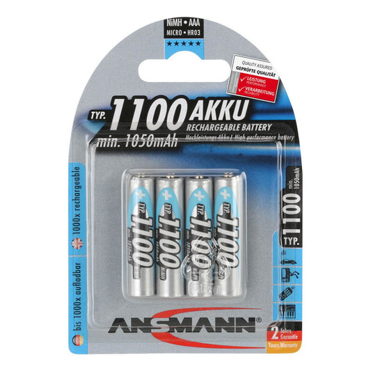 ANSMANN Akkus Micro AAA 1.050 mAh | 5035232 | 1 Pack = 4 St.