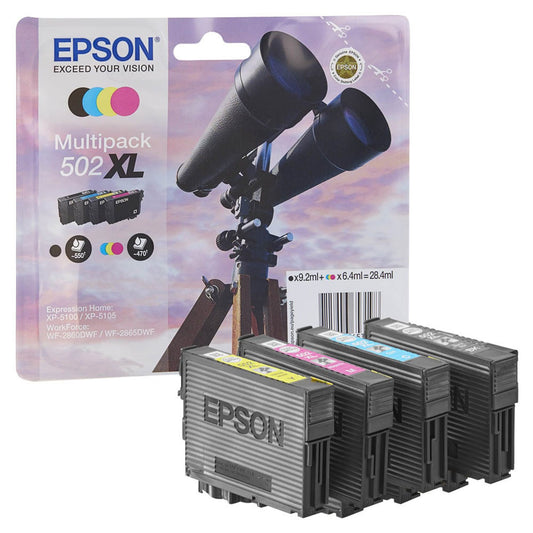 EPSON 502XL/T02W64 schwarz, cyan, magenta, gelb Druckerpatronen, 4er-Set | C13T02W64010 | 1 Pack = 4 St.