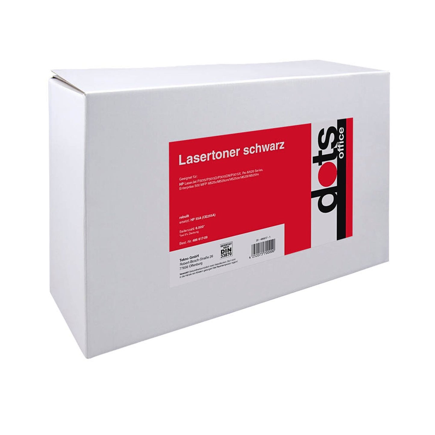 dots schwarz Toner kompatibel zu HP 55A (CE255A) | 1222,8000-DOTS