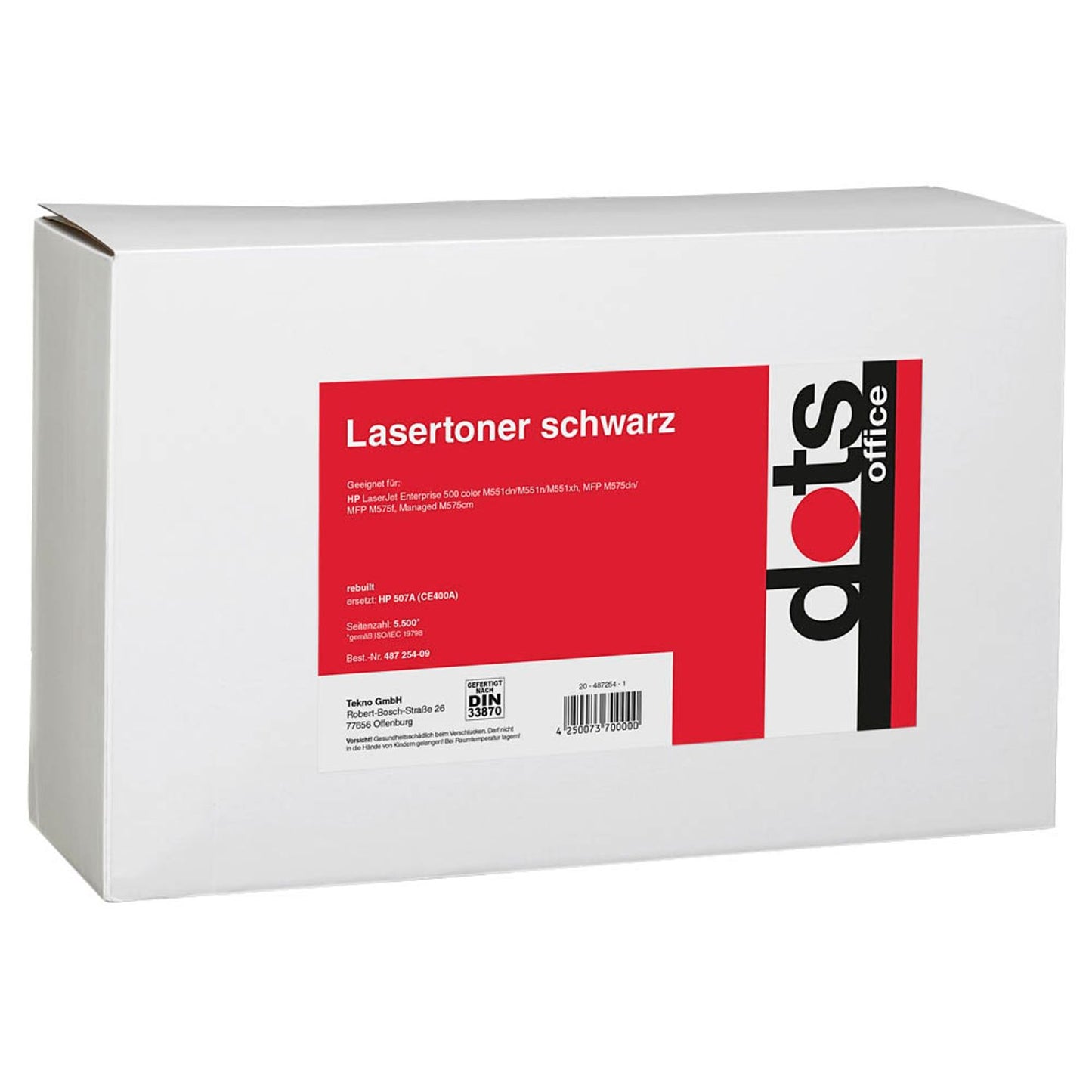 dots schwarz Toner kompatibel zu HP 507A (CE400A) | 1232,0000-DOTS