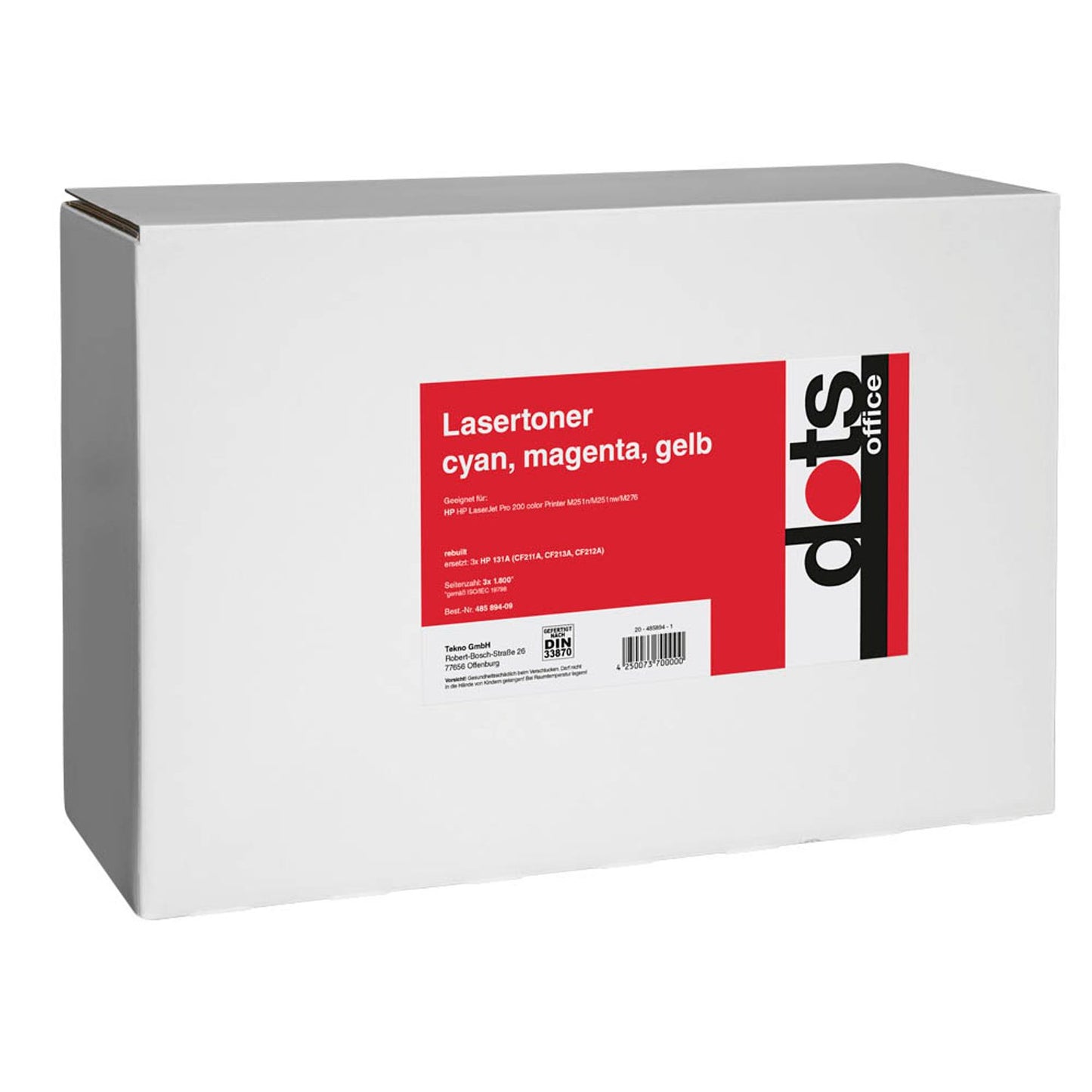 dots cyan, magenta, gelb Toner kompatibel zu HP 131A; Canon 731(U0SL1AM; 6271B002/6270B002/6269B002), 3er-Set | 1236,0030-DOTS | 1 Pack = 3 St.