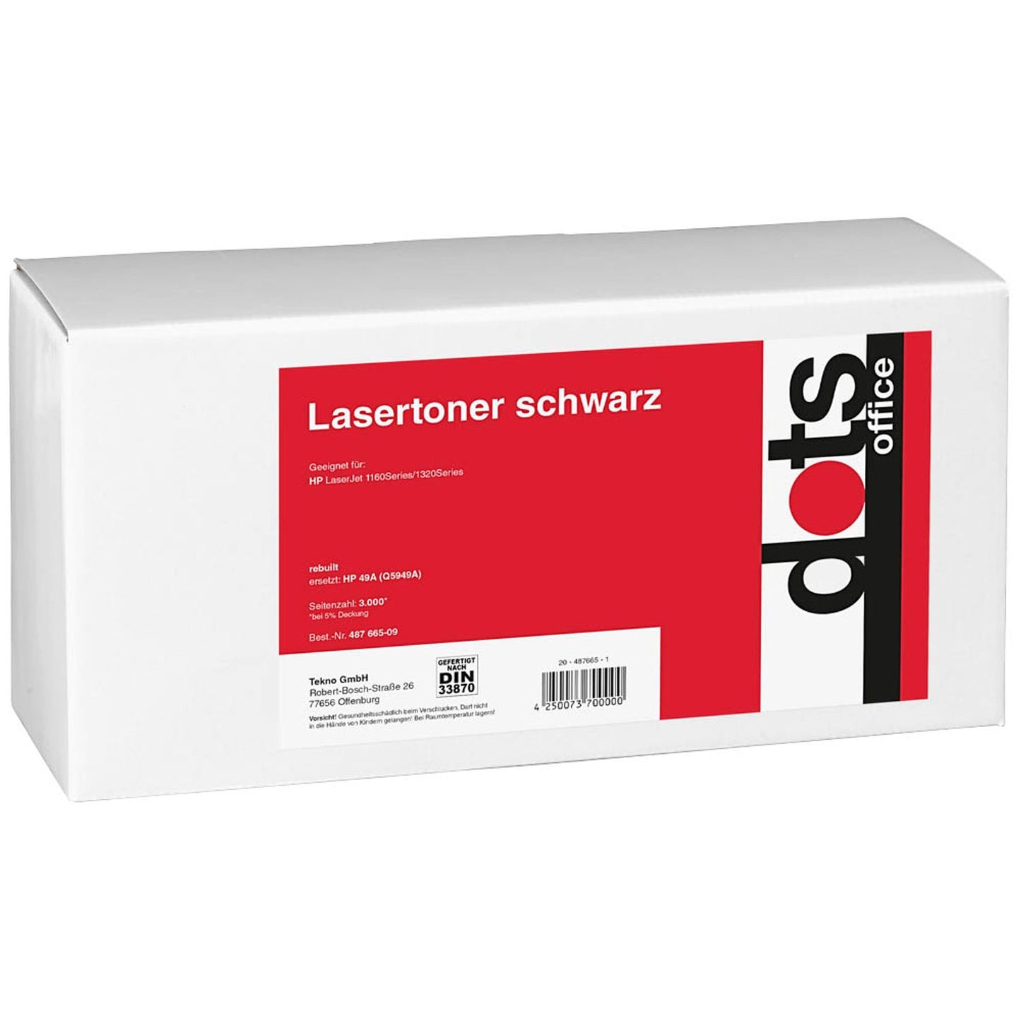 dots schwarz Toner kompatibel zu HP 49A; Canon 708(Q5949A; 0266B002) | 1128,0000-DOTS