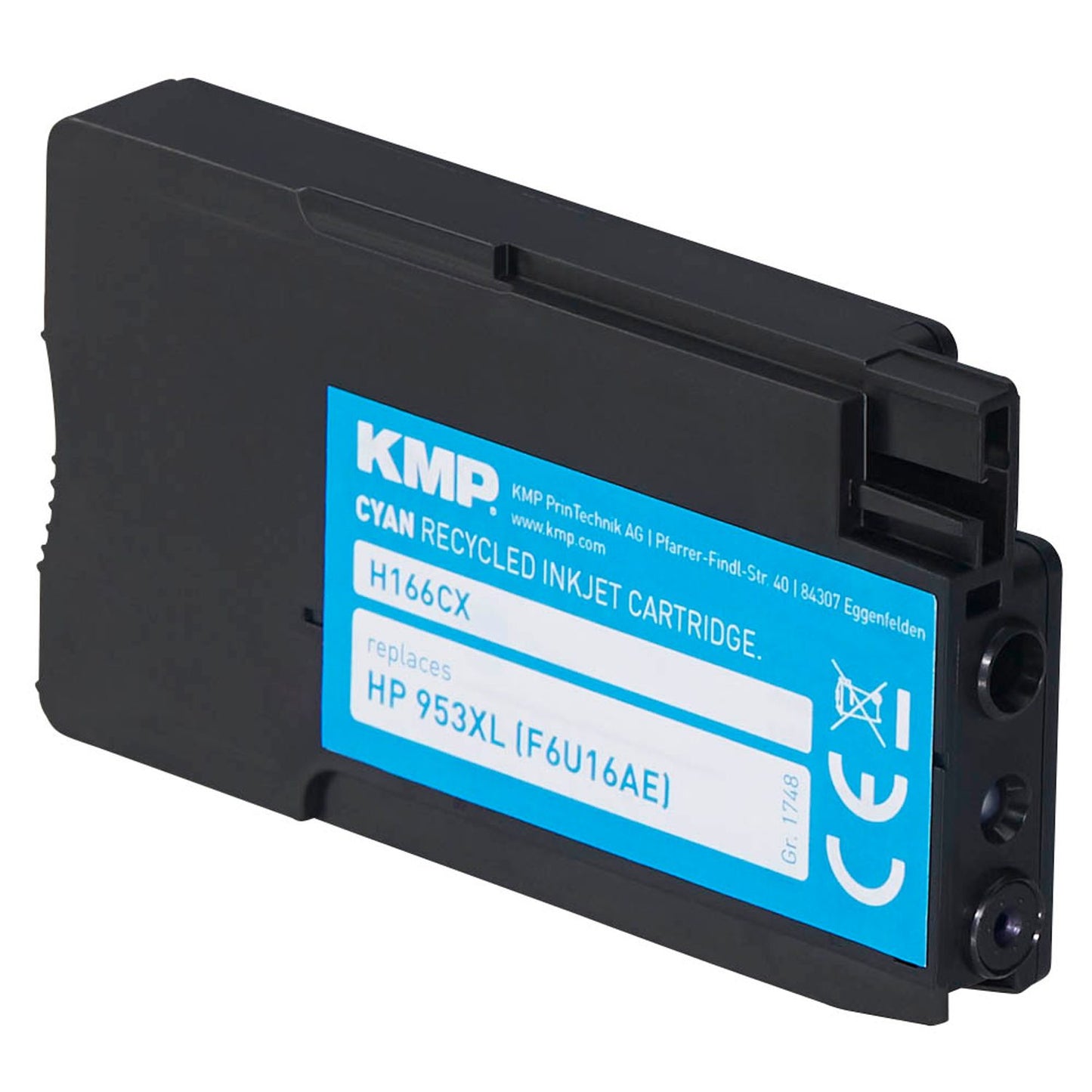 KMP H166CX cyan Druckerpatrone kompatibel zu HP 953XL (F6U16AE) | 1748,4003