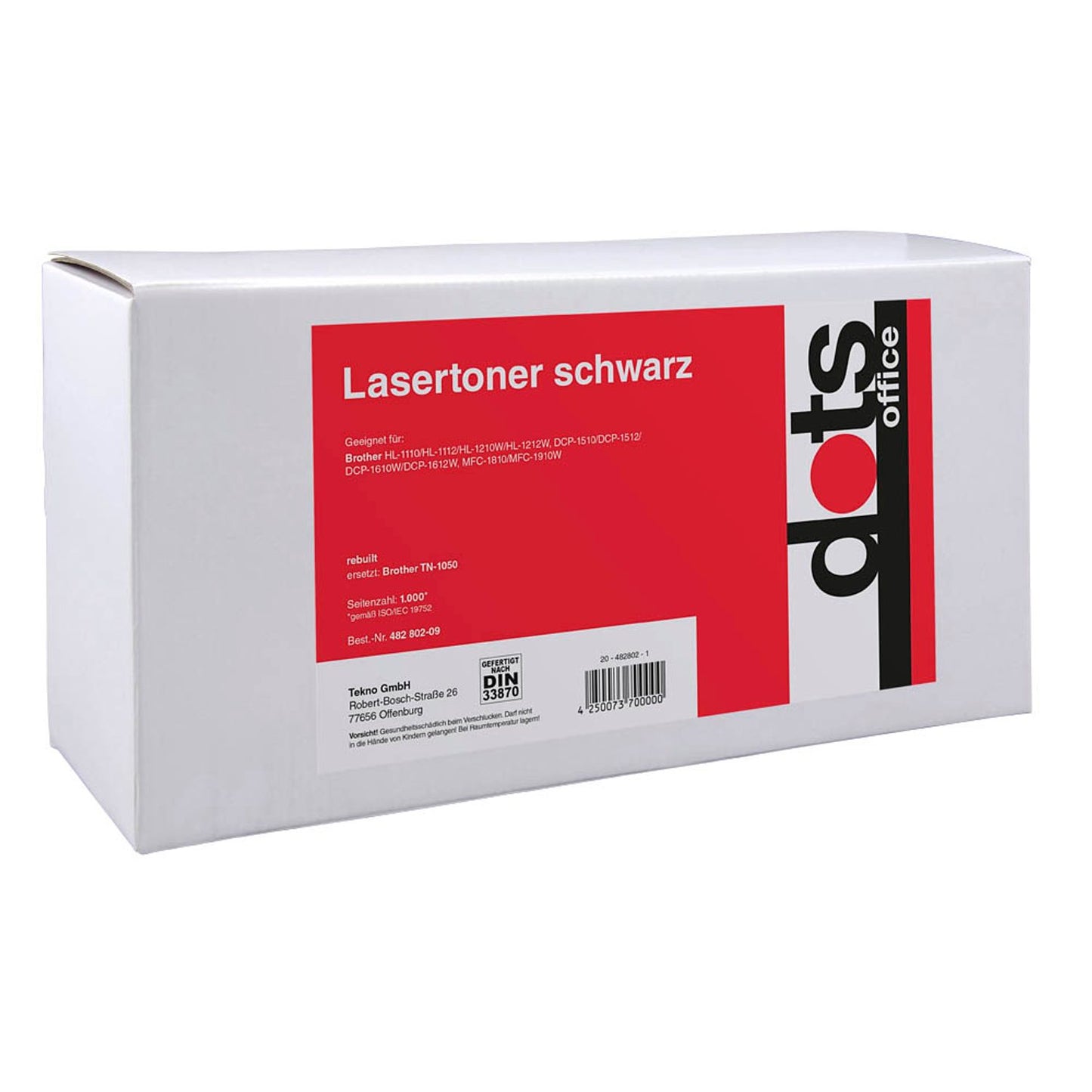 dots schwarz Toner kompatibel zu brother TN-1050 | 1260,0000-DOTS