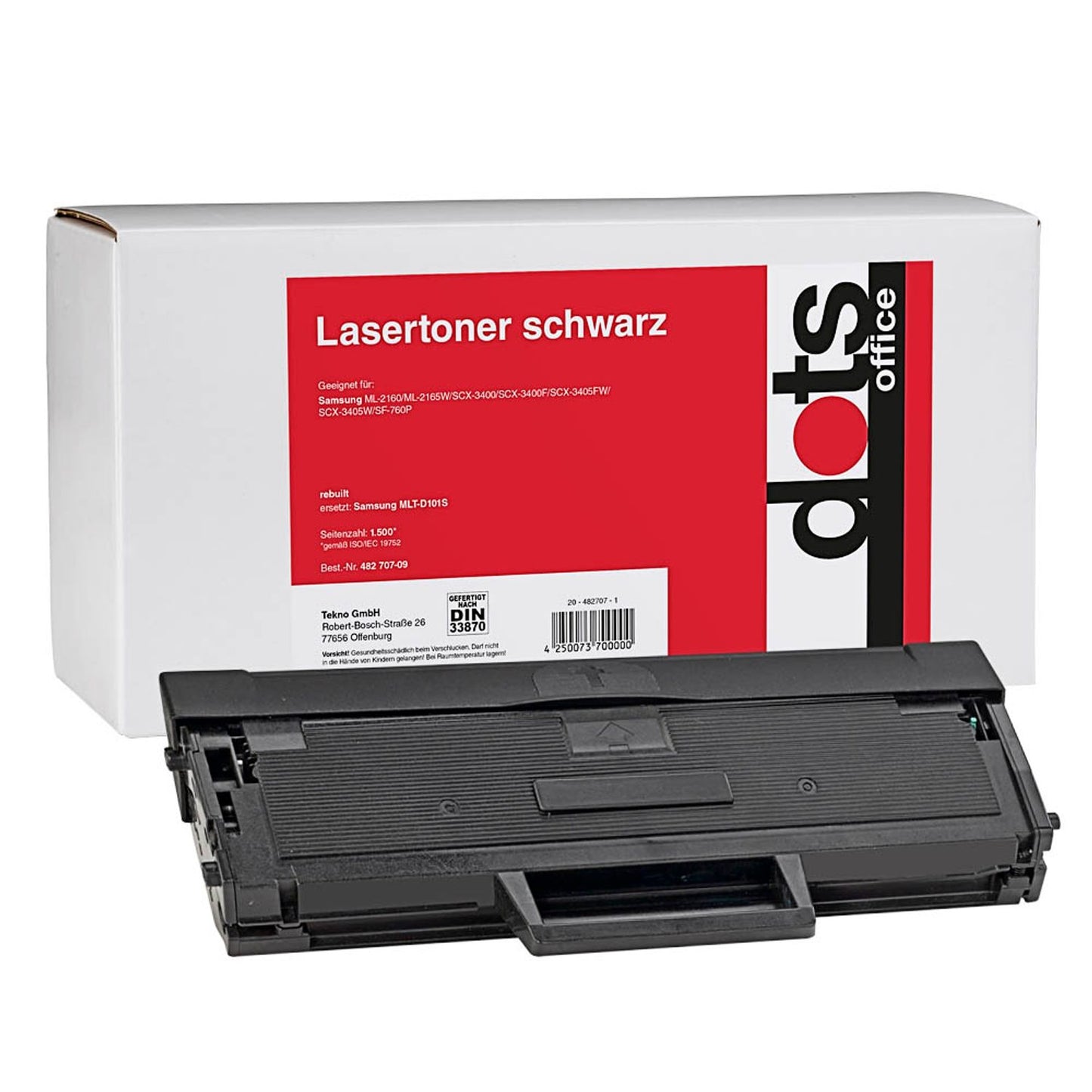 dots schwarz Toner kompatibel zu SAMSUNG MLT-D101s (SU696A) | 3505,0000-DOTS