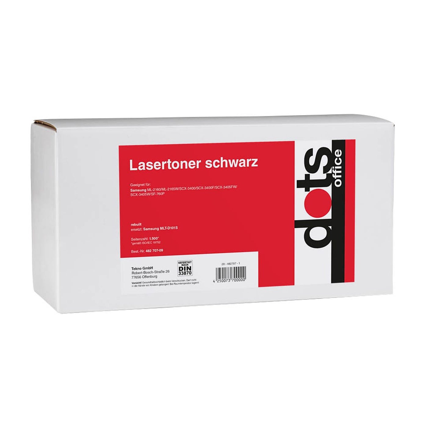 dots schwarz Toner kompatibel zu SAMSUNG MLT-D101s (SU696A) | 3505,0000-DOTS