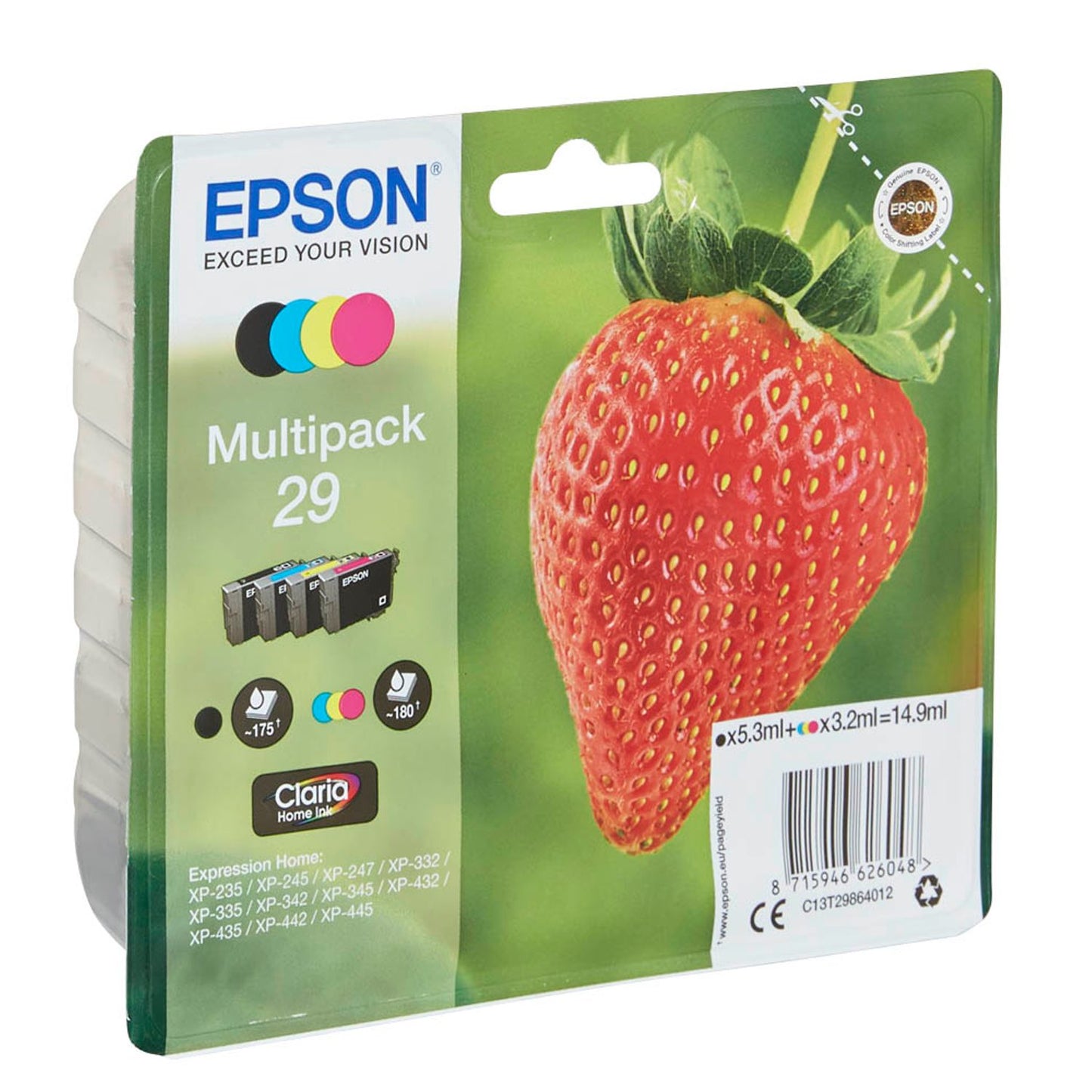 EPSON 29 / T2986 schwarz, cyan, magenta, gelb Druckerpatronen, 4er-Set | C13T29864012 | 1 Pack = 4 St.
