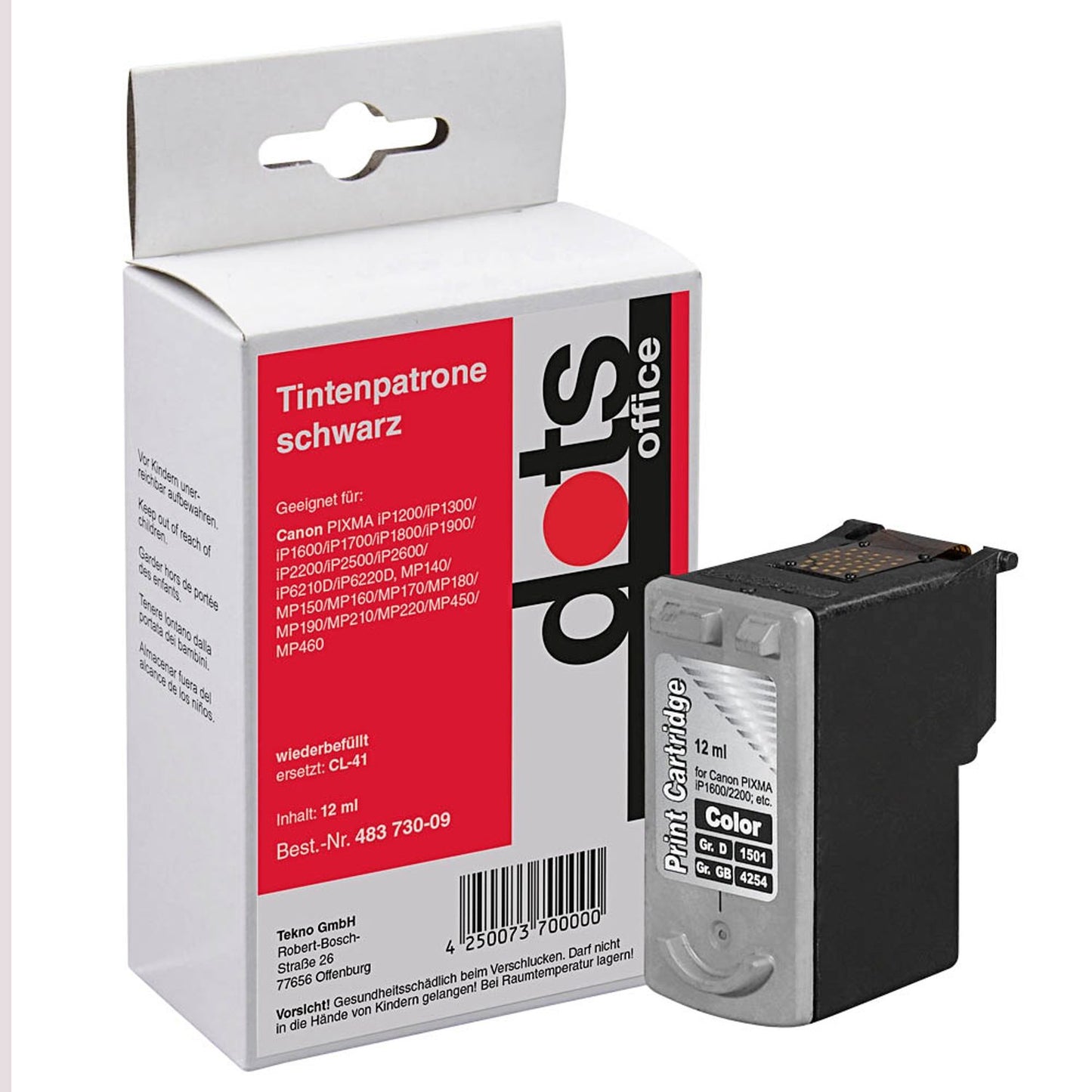 dots color Druckerpatrone kompatibel zu Canon CL-41 | 1501,4030-DOTS