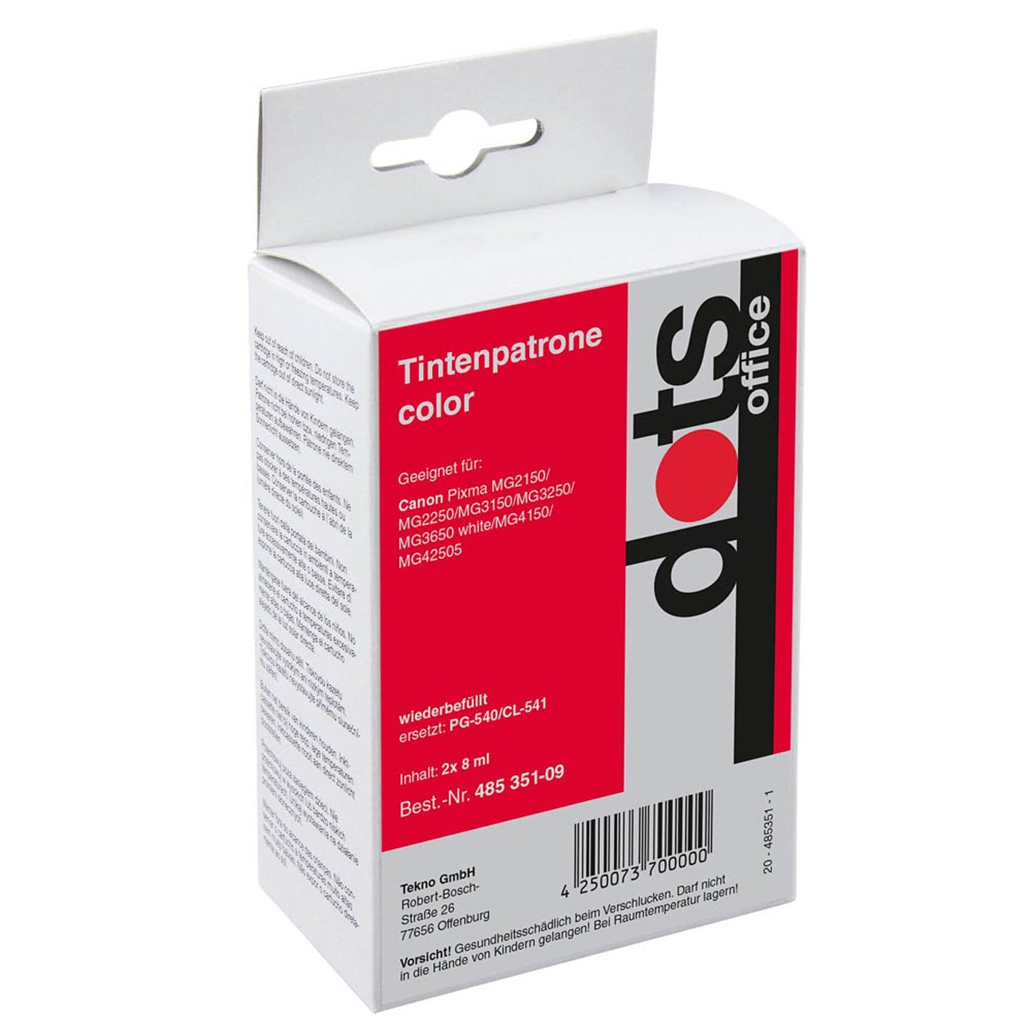 dots schwarz, color Druckerpatronen kompatibel zu Canon PG-540/CL-541 | 1516,4850-DOTS