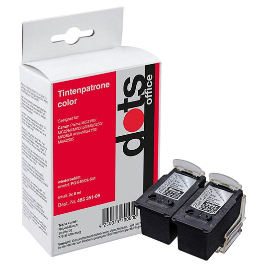 dots schwarz, color Druckerpatronen kompatibel zu Canon PG-540/CL-541 | 1516,4850-DOTS
