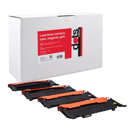 dots schwarz, cyan, magenta, gelb Toner kompatibel zu SAMSUNG CLT-P4072c (SU382A), 4er-Set | 3502,0005-DOTS | 1 Pack = 4 St.