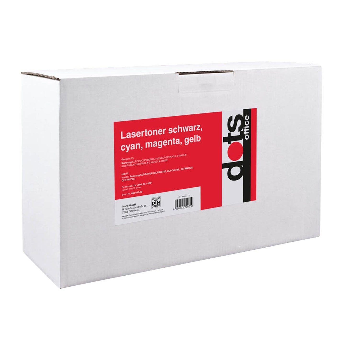 dots schwarz, cyan, magenta, gelb Toner kompatibel zu SAMSUNG CLT-P4072c (SU382A), 4er-Set | 3502,0005-DOTS | 1 Pack = 4 St.