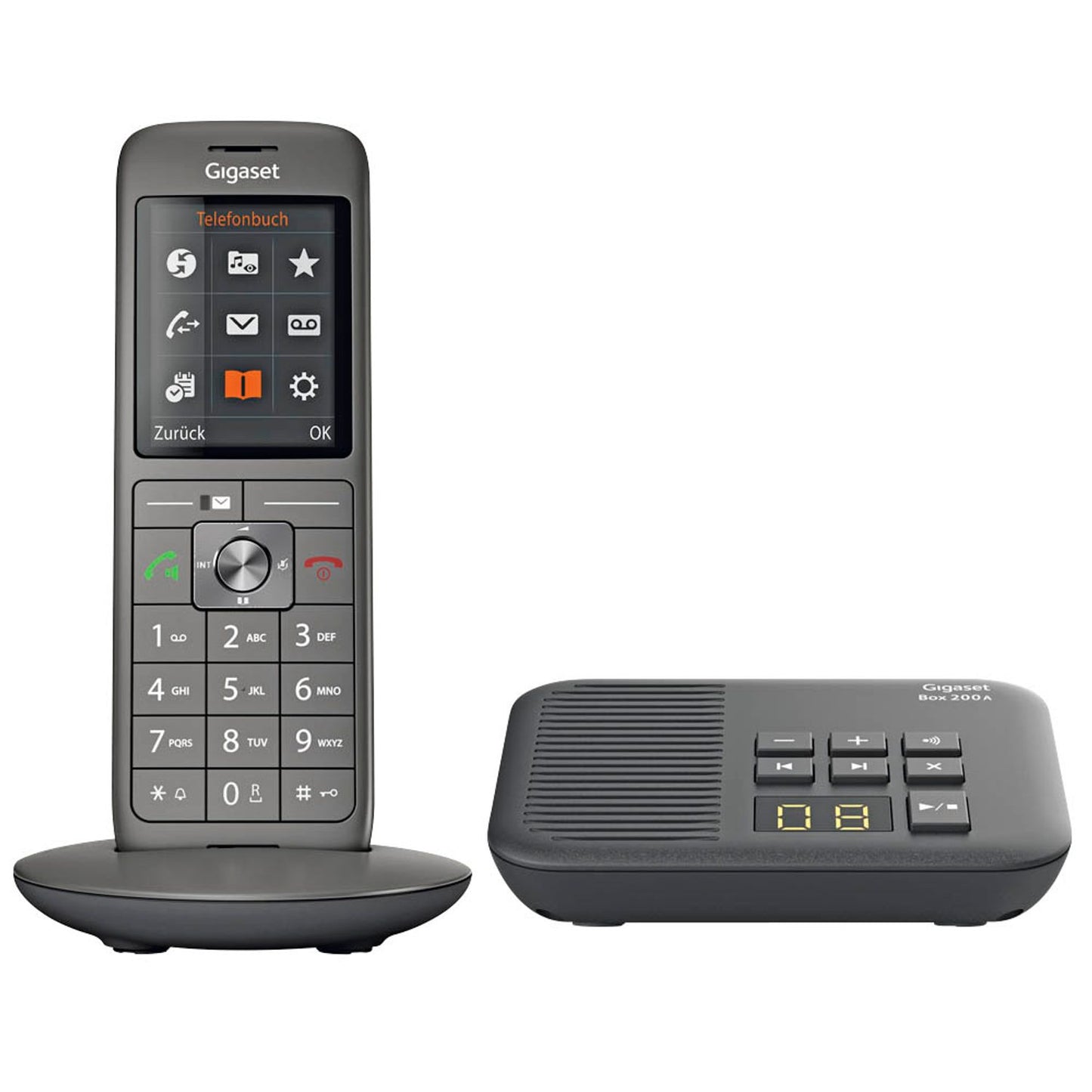 Gigaset CL660A Schnurloses Telefon mit Anrufbeantworter anthrazit schwarz | S30852-H2824-B111