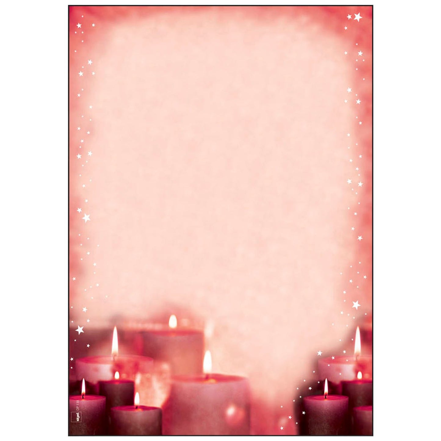 SIGEL Weihnachtsbriefpapier Red Candlelight Motiv DIN A4 90 g/qm | DP138 | 1 Pack = 100 Blatt