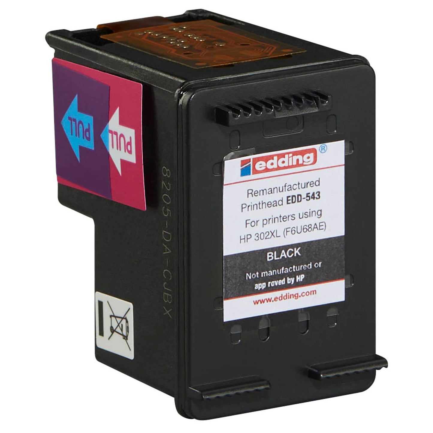 edding EDD-543 schwarz Druckerpatrone kompatibel zu HP 302XL (F6U68AE) | 18-543