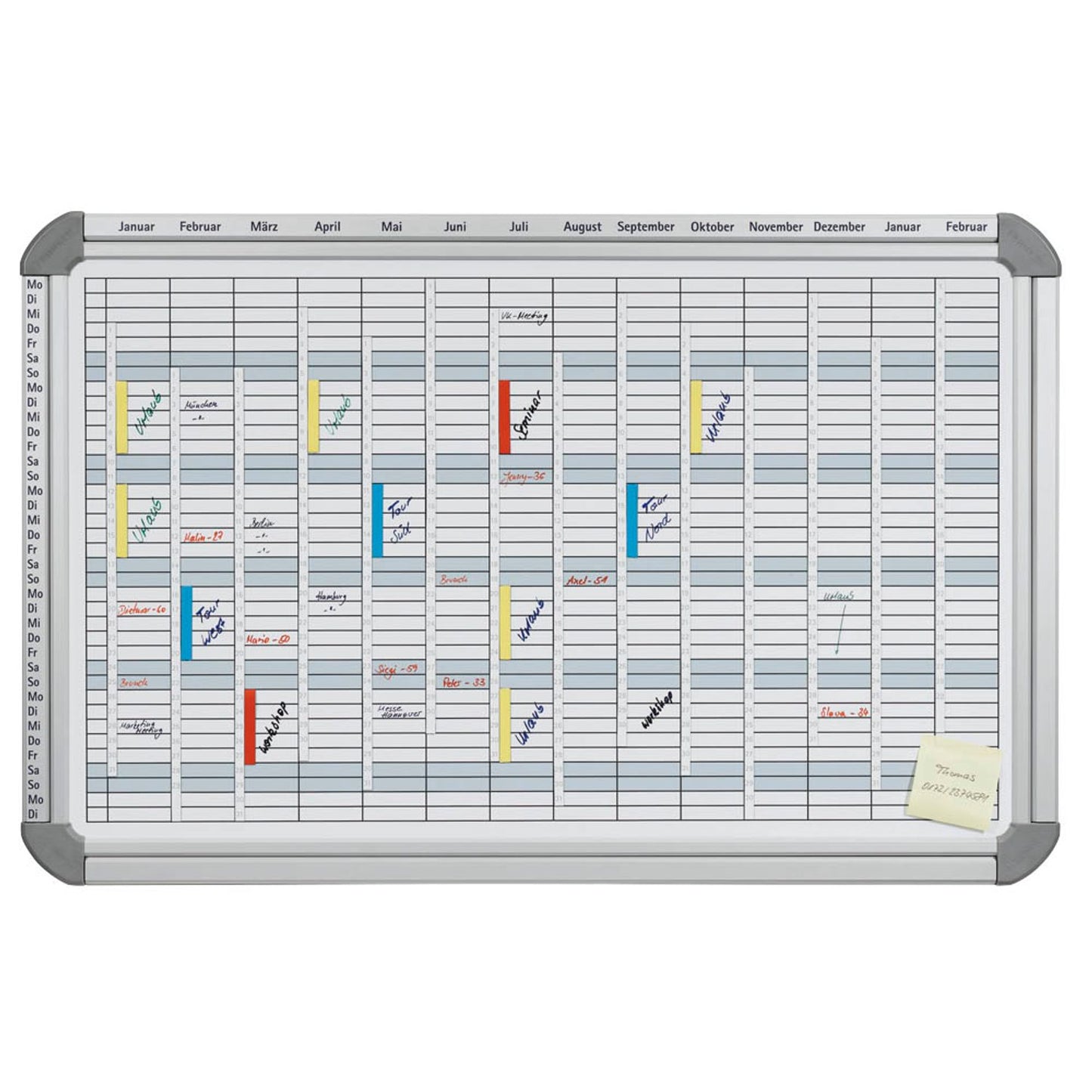 FRANKEN EuroLine® 5000 Jahresplaner, Monatseinteilung 94,5 x 61,5 cm | EU5000