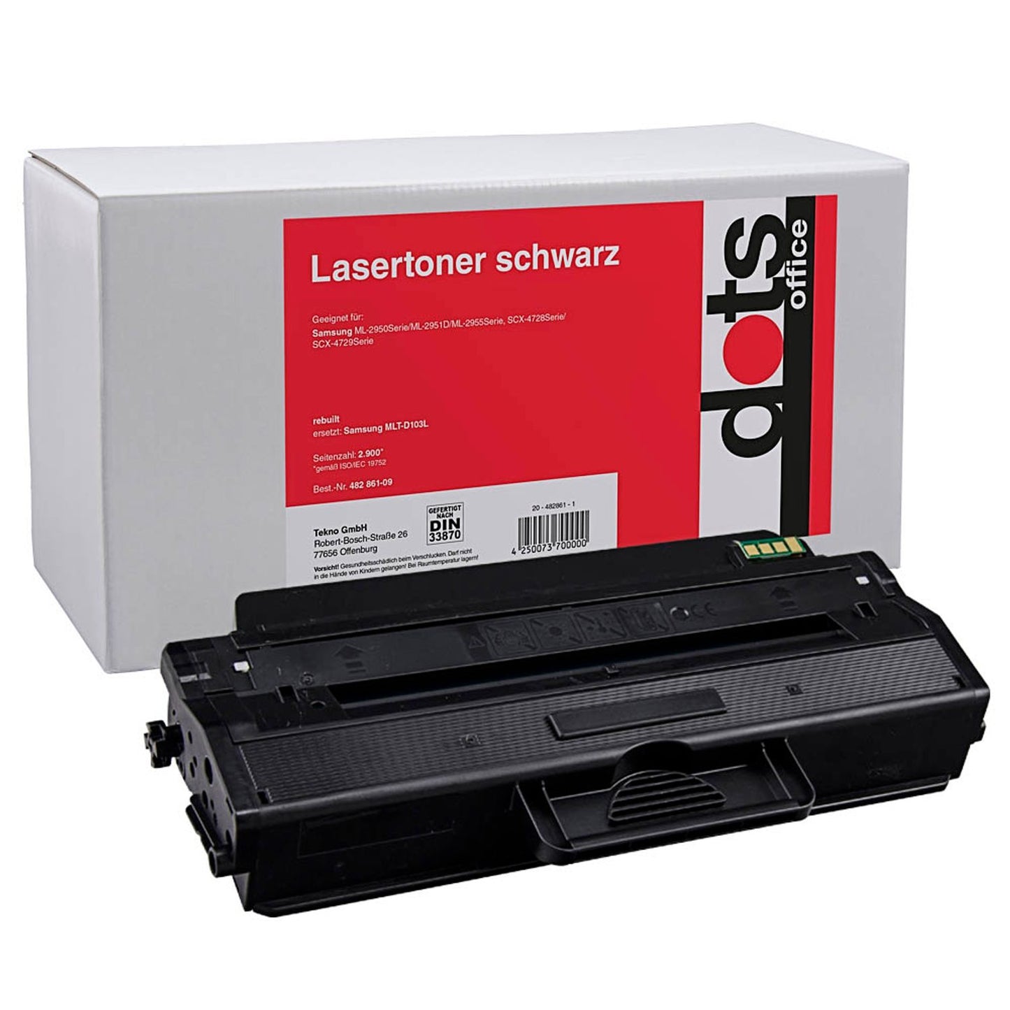 dots schwarz Toner kompatibel zu SAMSUNG MLT-D103l (SU716A) | 3509,HC00-DOTS