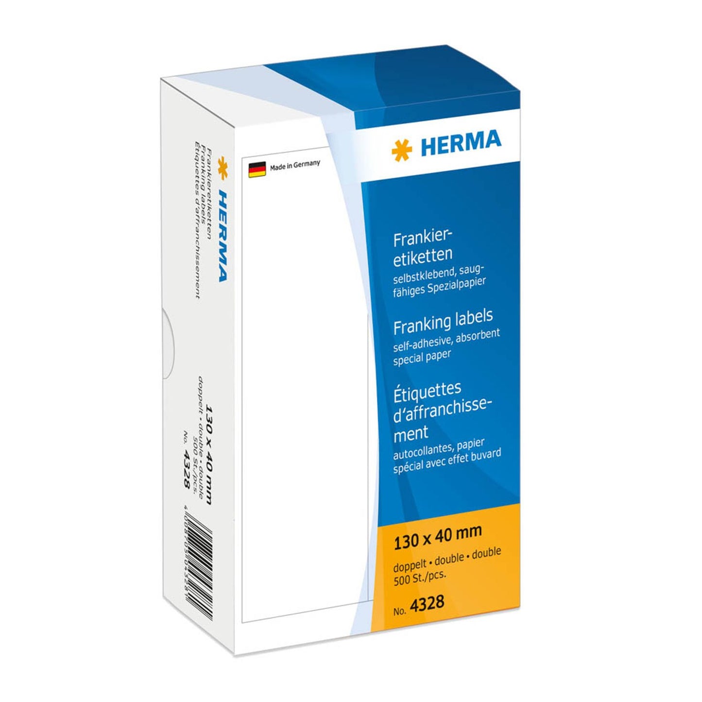 HERMA Frankieretiketten weiß 130,0 x 40,0 mm | 4328 | 1 Pack = 500 Etiketten
