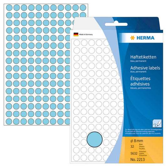 HERMA Klebepunkte blau Ø 8,0 mm | 2213 | 1 Pack = 5.632 St.