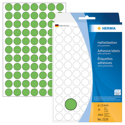 HERMA Klebepunkte grün Ø 13,0 mm | 2235 | 1 Pack = 2.464 St.