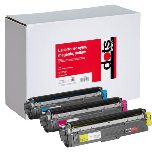 dots cyan, magenta, gelb Toner kompatibel zu brother TN-246C/M/Y, 3er-Set | 1248,3030-DOTS | 1 Pack = 3 St.