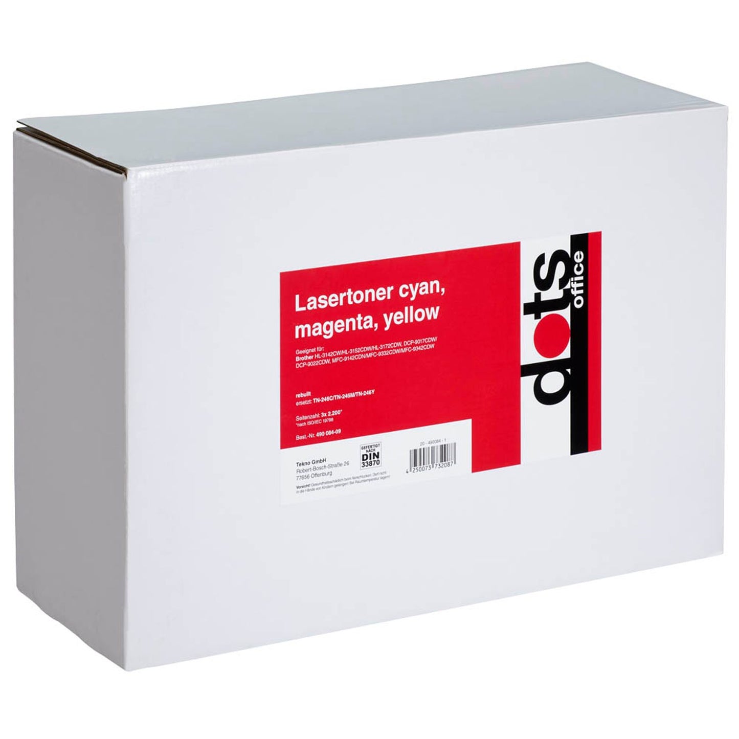 dots cyan, magenta, gelb Toner kompatibel zu brother TN-246C/M/Y, 3er-Set | 1248,3030-DOTS | 1 Pack = 3 St.