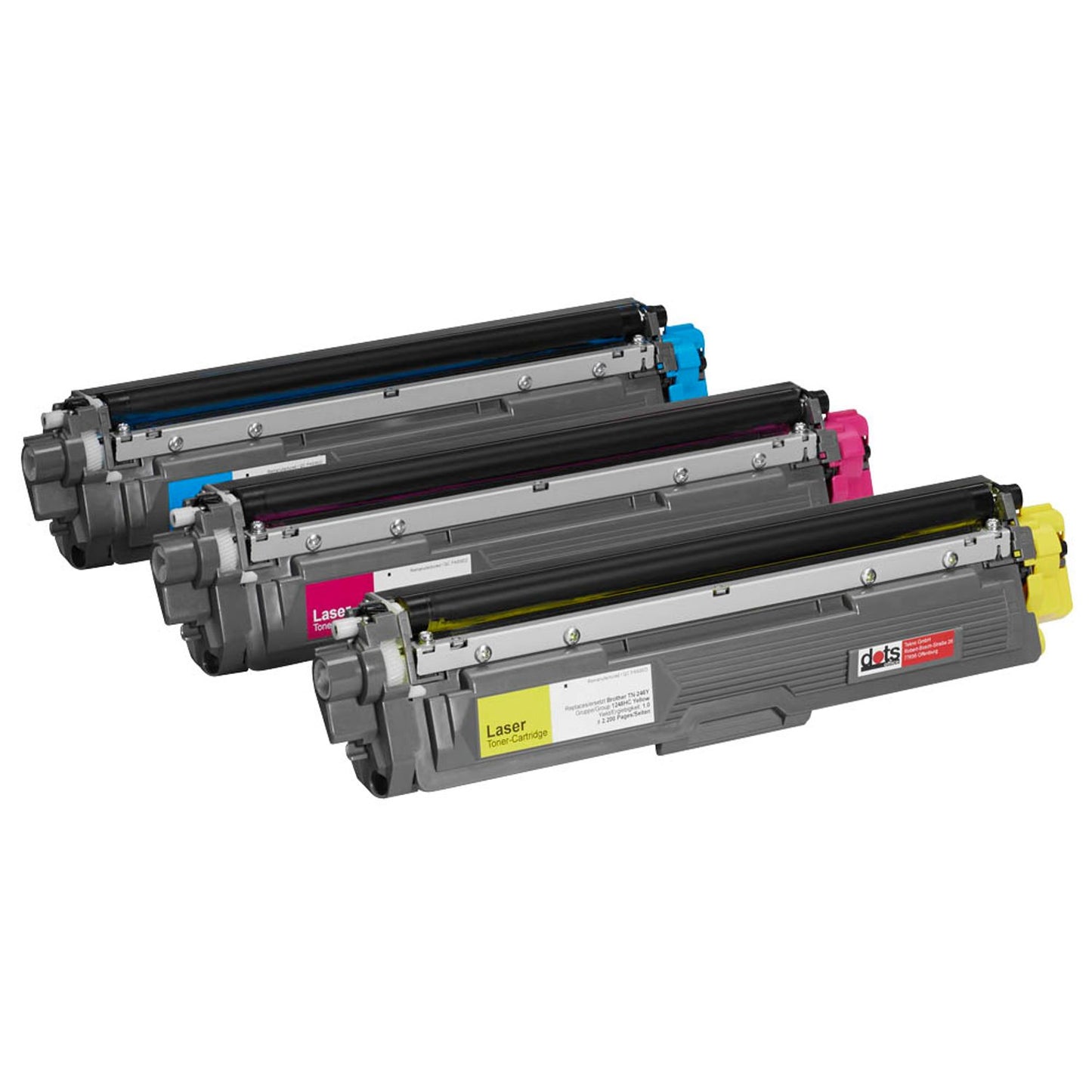 dots cyan, magenta, gelb Toner kompatibel zu brother TN-246C/M/Y, 3er-Set | 1248,3030-DOTS | 1 Pack = 3 St.