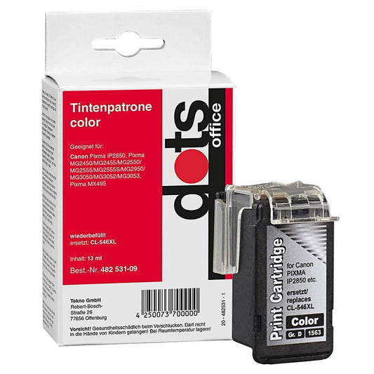 dots color Druckerpatronen kompatibel zu Canon CL-546XL | 1563,4030-DOTS