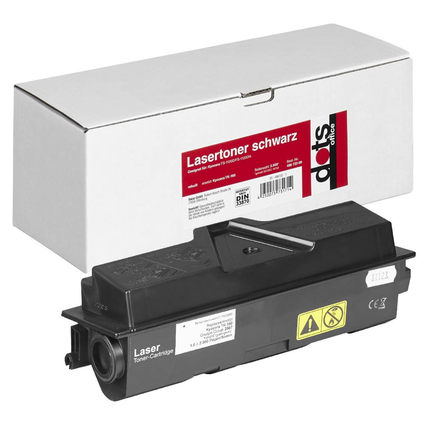 dots schwarz Toner kompatibel zu Kyocera TK-160 | 2887,0000-DOTS