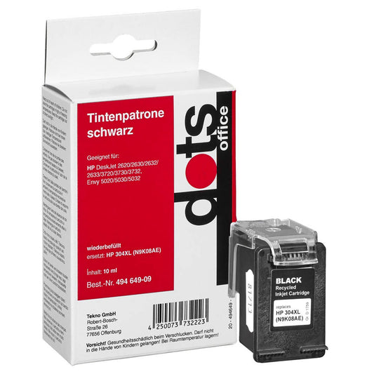 dots schwarz pigmentiert Druckerpatrone kompatibel zu HP 304XL (N9K08AE) | 1759,4001-DOTS