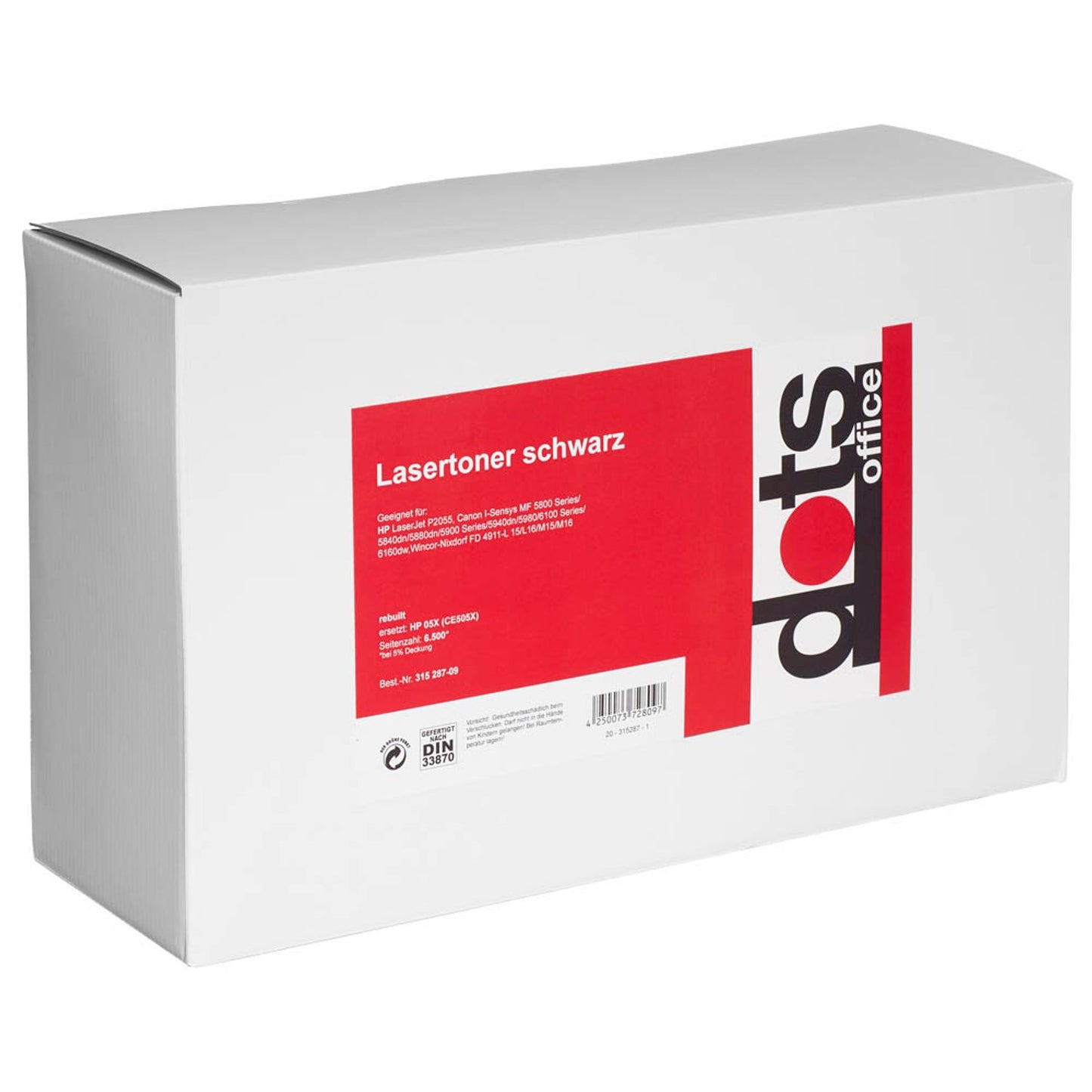 dots schwarz Toner kompatibel zu HP 05X (CE505X) | 1217,8300-DOTS