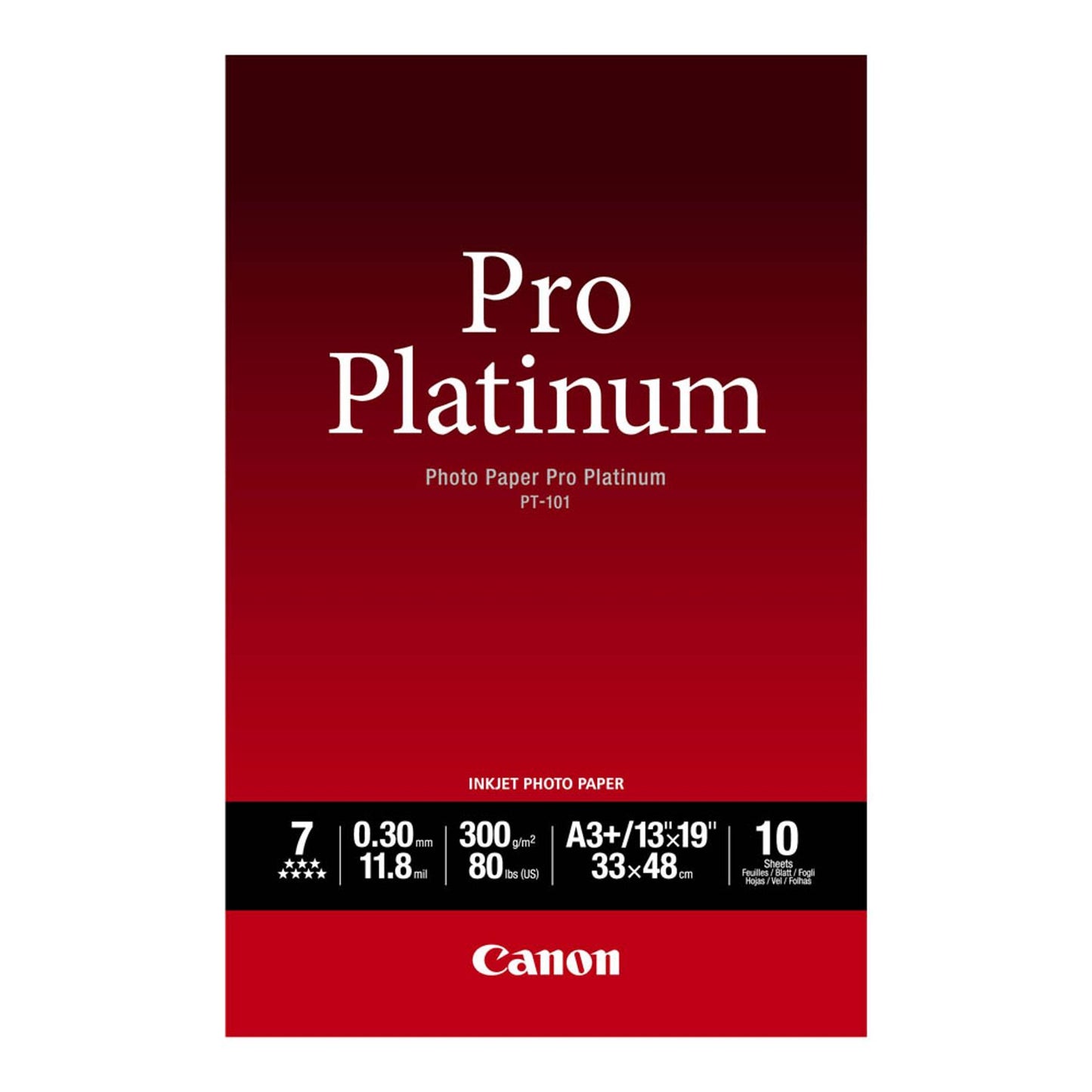 Canon Fotopapier PT-101 DIN A3+ glänzend 300 g/qm | 2768B018 | 1 Pack = 10 Blatt