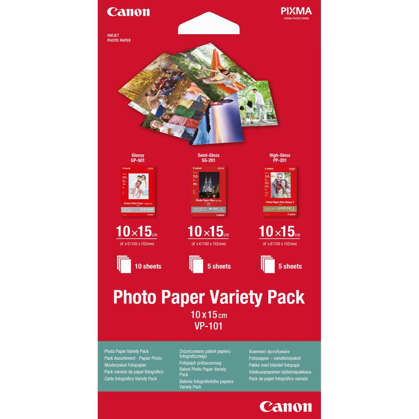 Canon Fotopapier VP-101 10,0 x 15,0 cm hochglänzend, satiniert, glänzend 200, 260, 275 g/qm | 0775B078 | 1 Pack = 20 Blatt