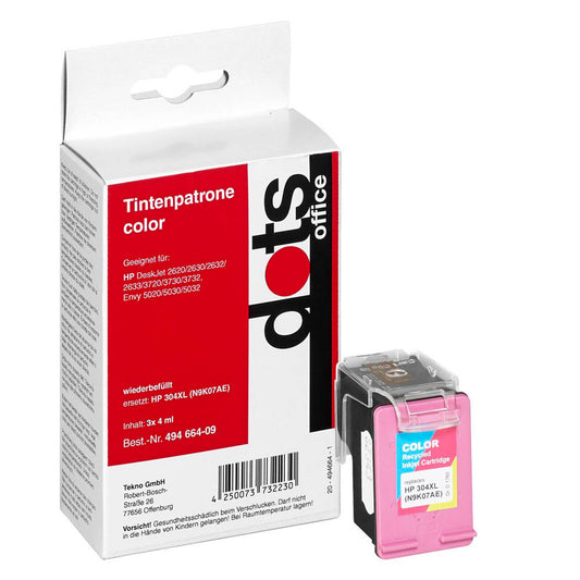 dots color Druckerpatrone kompatibel zu HP 304XL (N9K07AE) | 1760,4030-DOTS