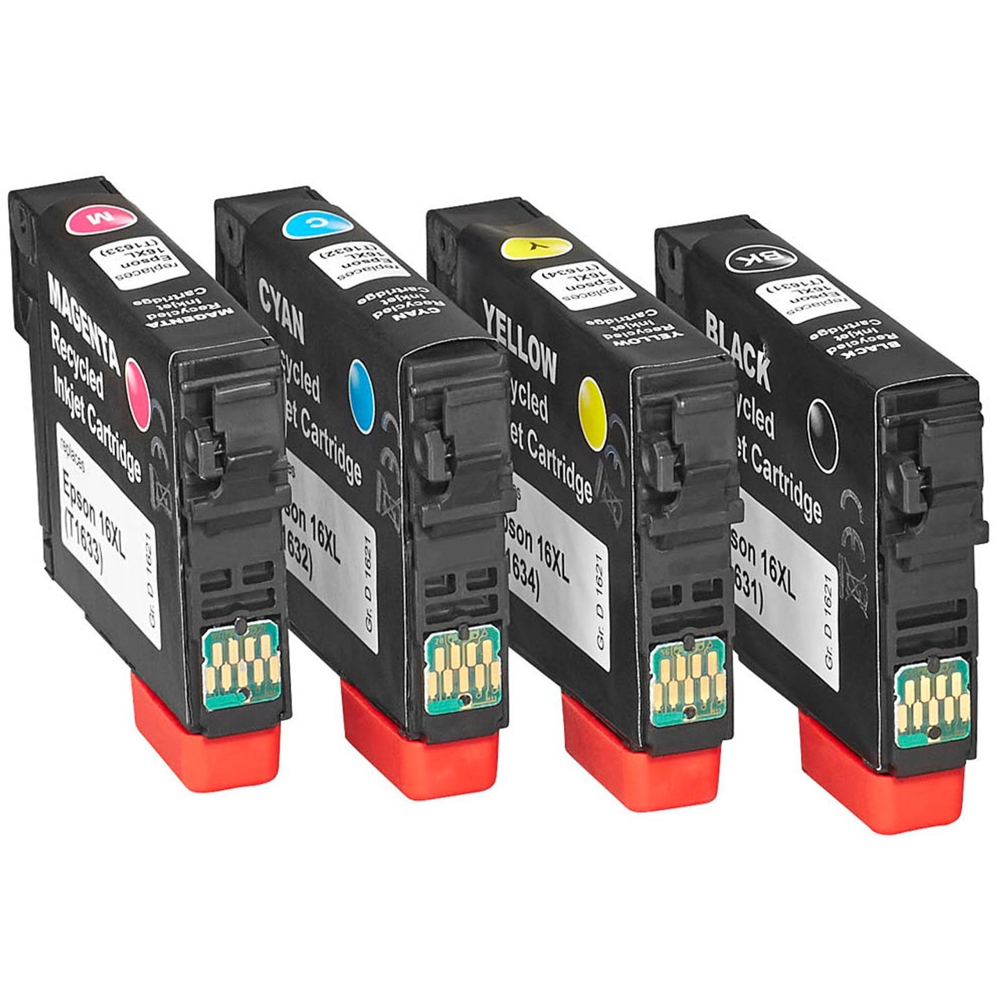 dots schwarz, cyan, magenta, gelb Druckerpatronen kompatibel zu EPSON T1636XL, 4er-Set | 1621,4050-DOTS | 1 Pack = 4 St.