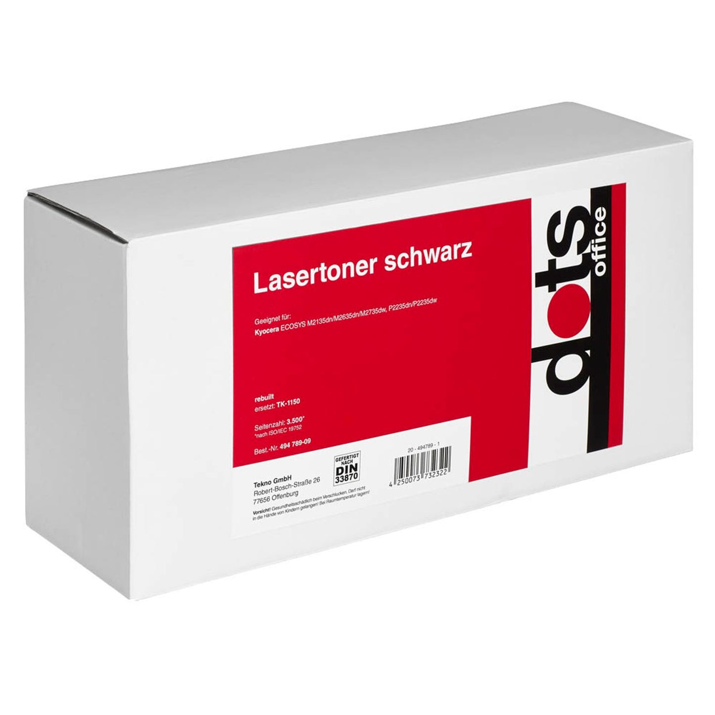 dots schwarz Toner kompatibel zu KYOCERA TK-1150 | 2914,0000-DOTS