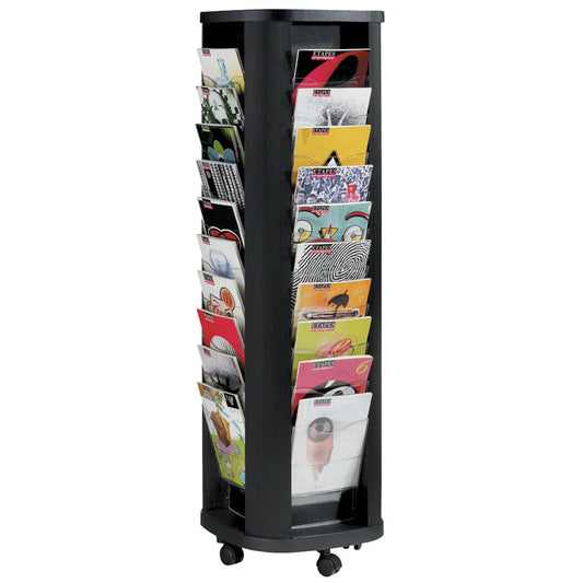 PAPERFLOW Prospektständer drehbar schwarz DIN A4 40 Fächer | 273.01
