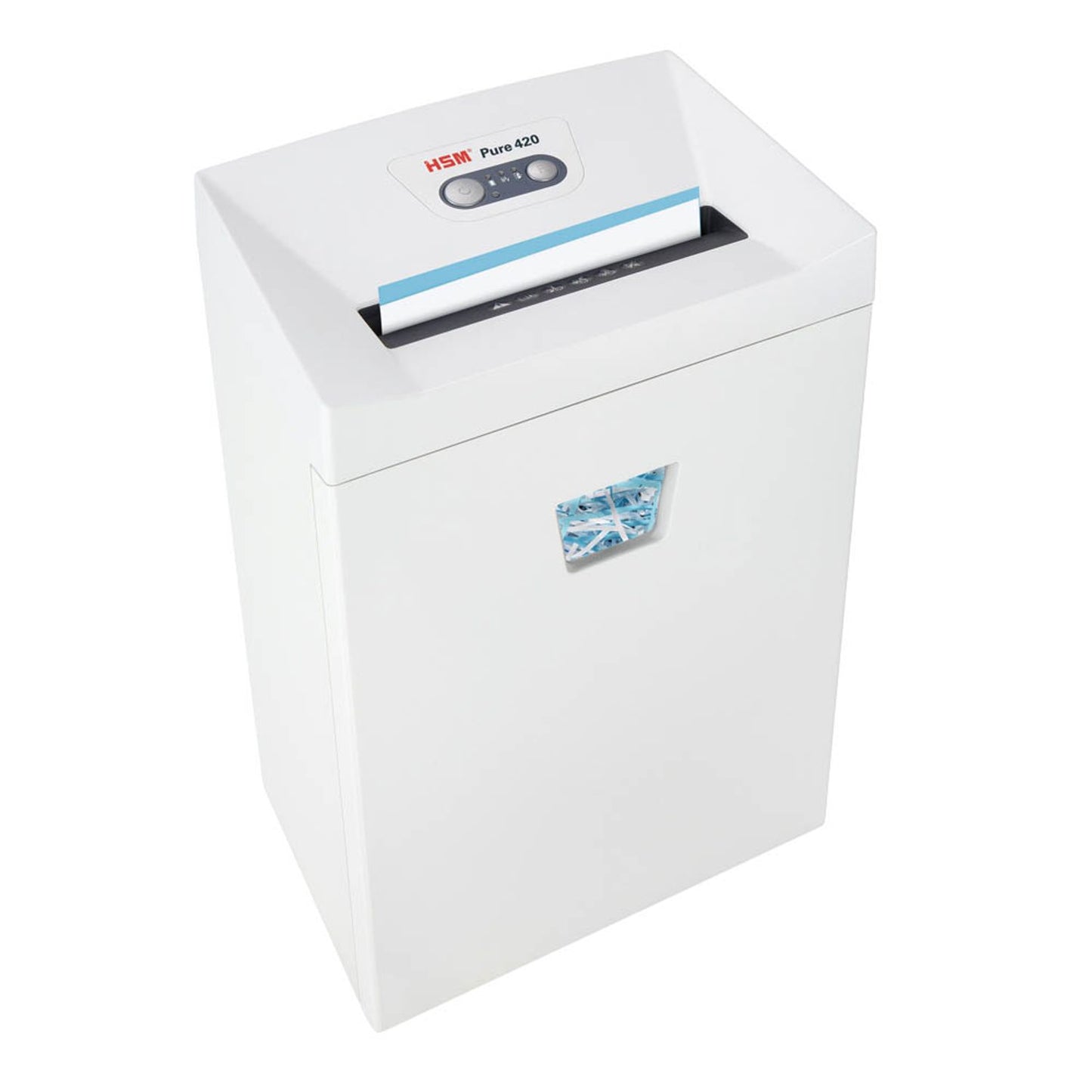 HSM Pure 420 Aktenvernichter mit Streifenschnitt P-2, 3,9 mm, bis , weiß | 2340111