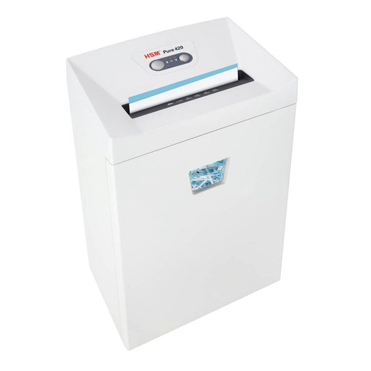 HSM Pure 420 Aktenvernichter mit Streifenschnitt P-2, 3,9 mm, bis , weiß | 2340111