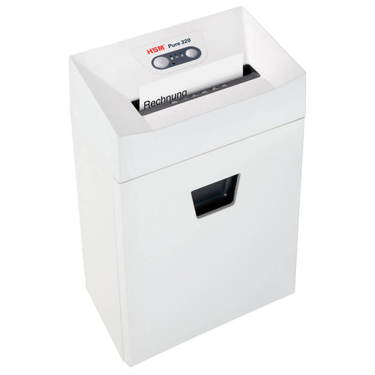 HSM Pure 320 Aktenvernichter mit Streifenschnitt P-2, 5,8 mm, bis , weiß | 2331121
