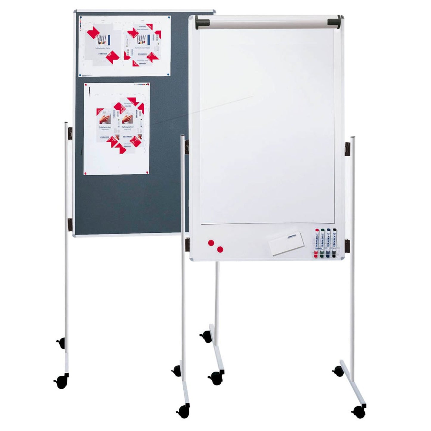 FRANKEN Moderationswand KombiFlipchart 76,0 x 121,0 cm grau, weiß | UMT FC