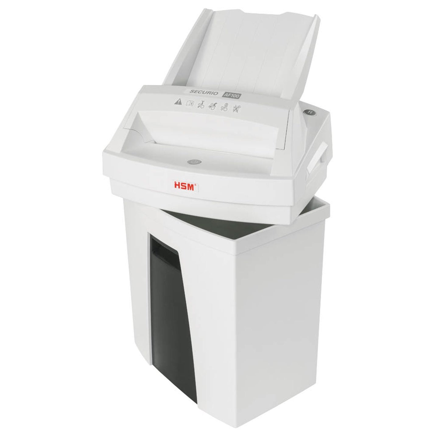 HSM SECURIO AF100 Aktenvernichter mit Partikelschnitt P-4, 4 x 25 mm, bis , weiß | 2063111