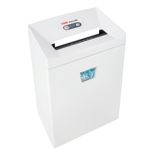HSM Pure 420 Aktenvernichter mit Partikelschnitt P-5, 1,9 x 15 mm, bis , weiß | 2342111