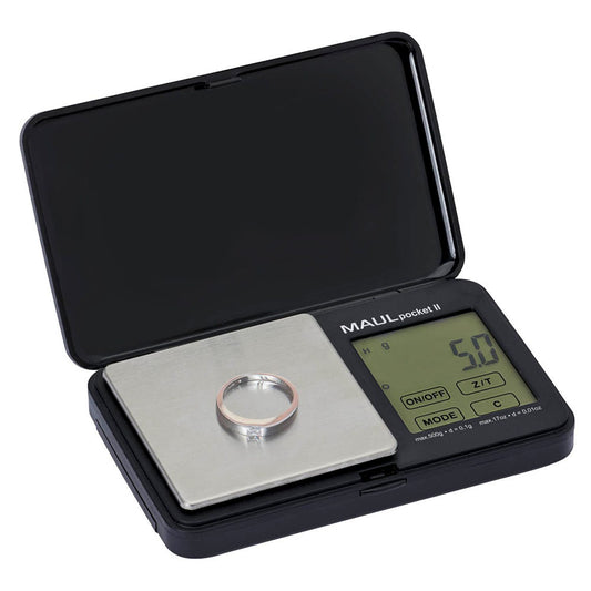 MAUL Taschenwaage pocket II schwarz für max. 0,5 kg | 1611590