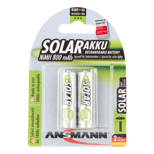 ANSMANN Akkus Solar Mignon AA 800 mAh | 5035513 | 1 Pack = 2 St.