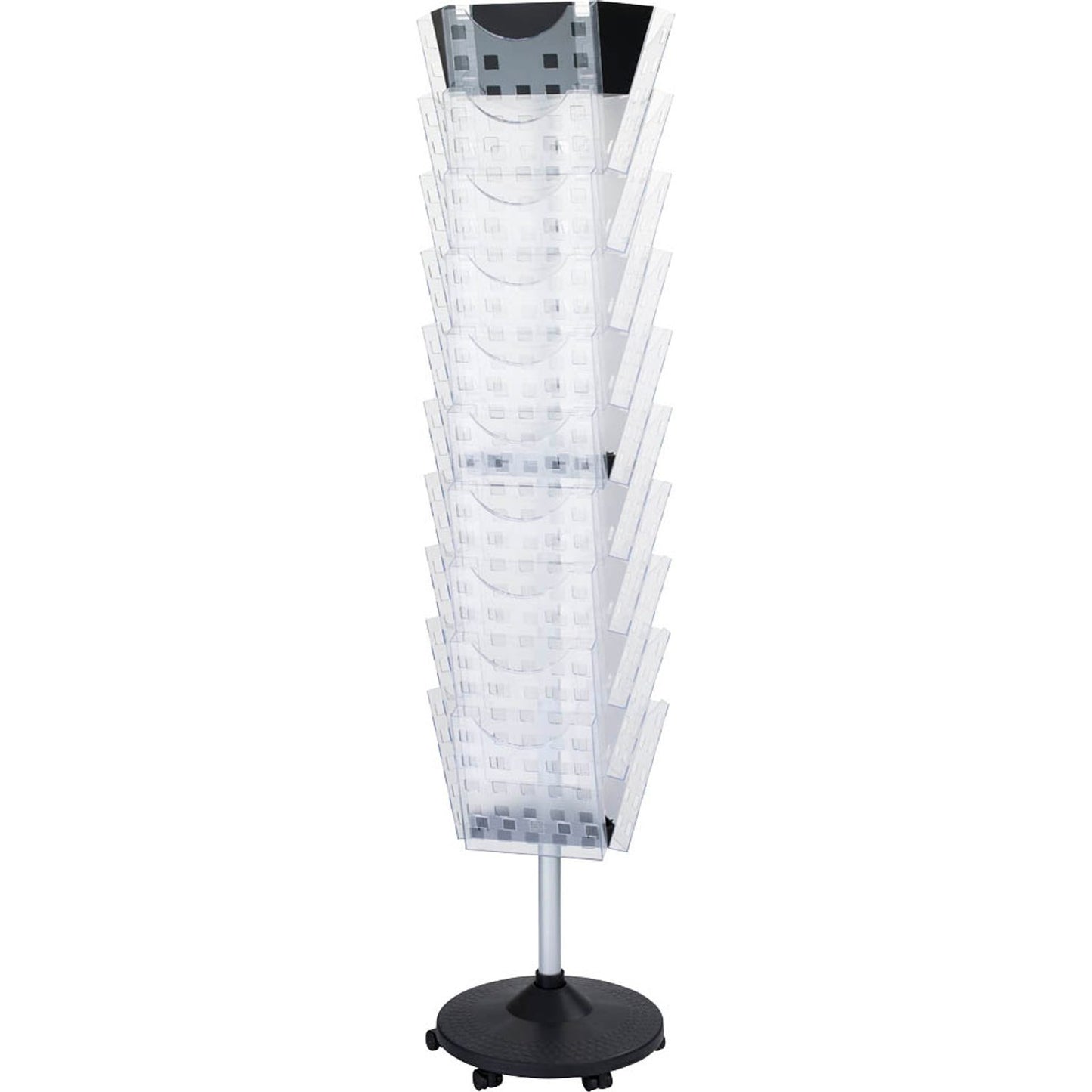 helit Prospektständer drehbar the giant grid transparent DIN A4 30 Fächer | H6255802