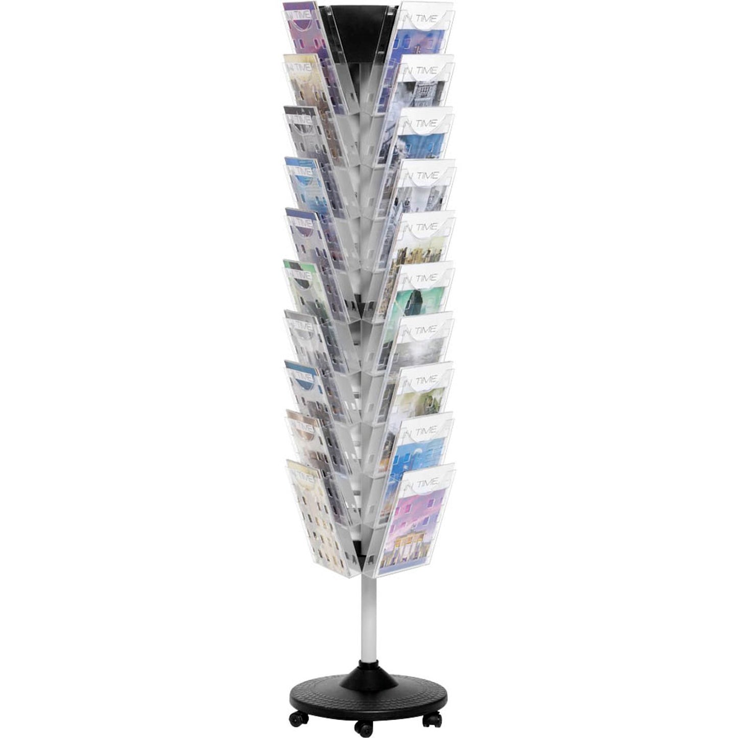 helit Prospektständer drehbar the giant grid transparent DIN A4 30 Fächer | H6255802