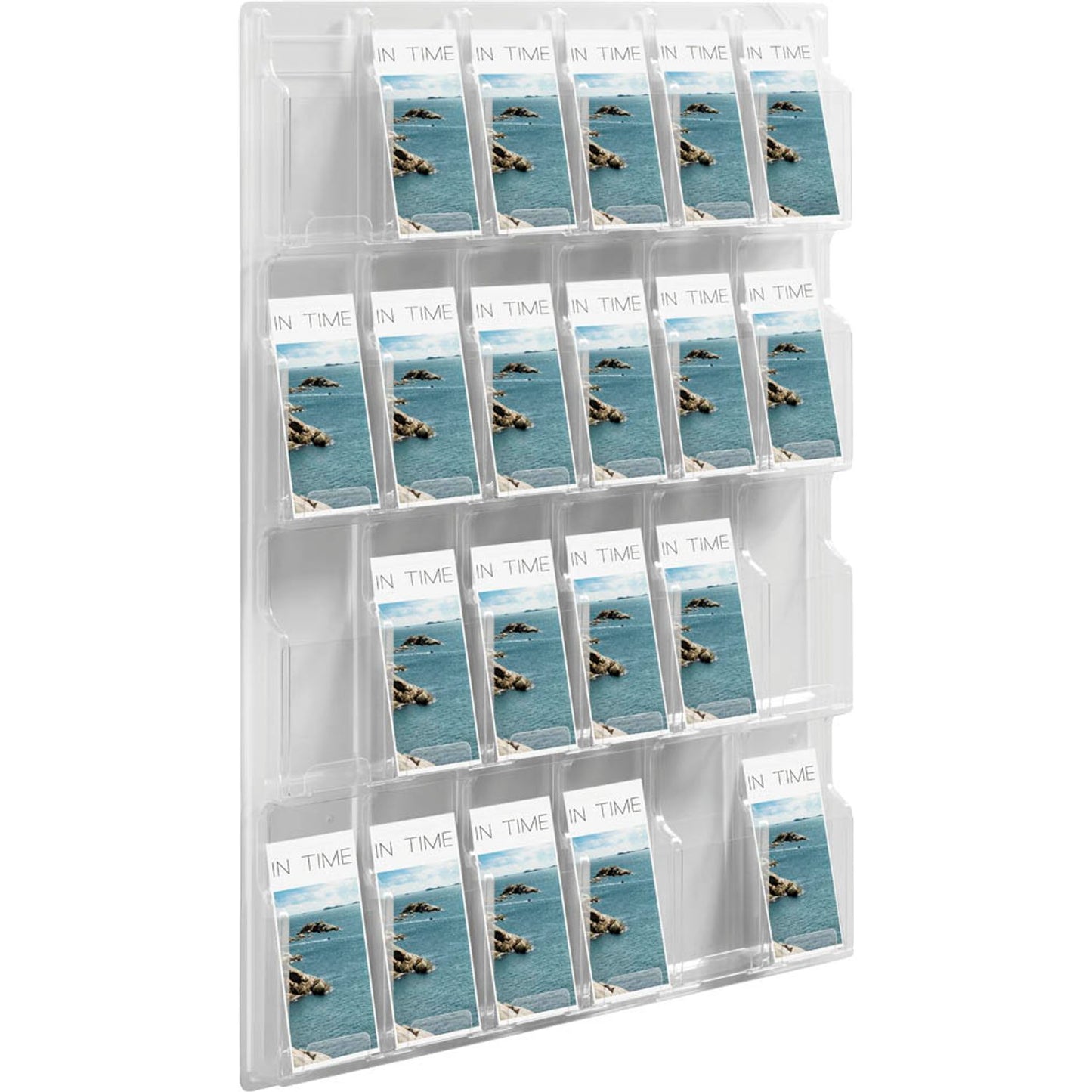 helit Wandprospekthalter the clearly transparent 1/3 DIN A4 24 Fächer | H6259502